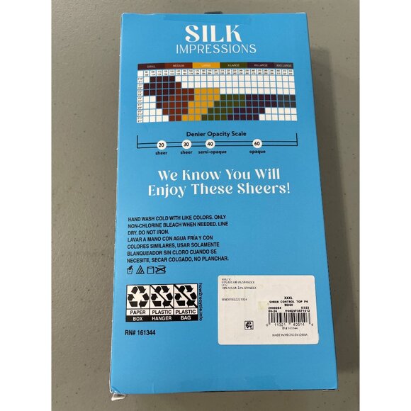 Silk Impressions Pantyhose Size XXXL Control Top High Waist 4 Pair 20 Denier NEW - Picture 3 of 7